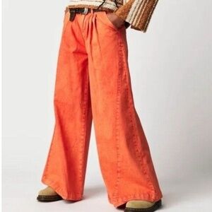 NWT Free People We The Free Equinox Denim Trousers Jeans Wide Leg Size 27